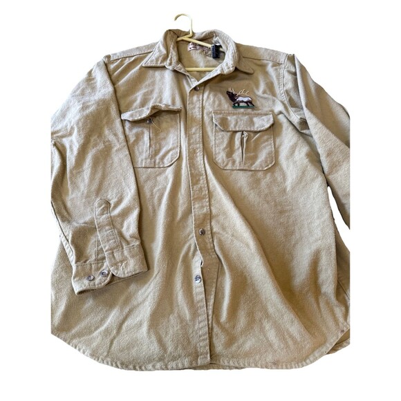 Vintage CABELA'S Deer Buck Embroidered Button-Down Pocket Work Outdoors Shirt XL - Picture 2 of 10